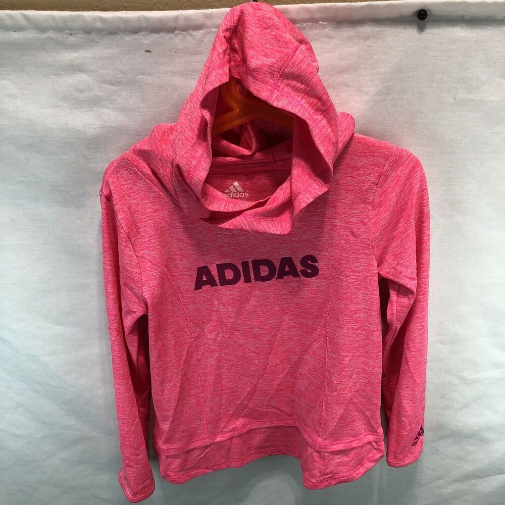 Adidas Hoodie Heathered Pink Youth Girls 6 G4